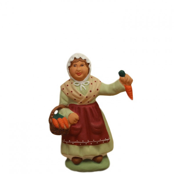 Santon Petite fille avec panier de carotte 6-7 cm Santon Petite fille avec panier de carotte 6-7 cm