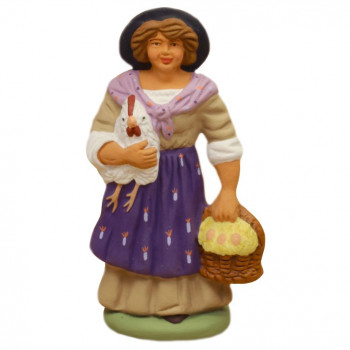 Santon Femme à la poule 6-7 cm Santon Femme à la poule 6-7 cm