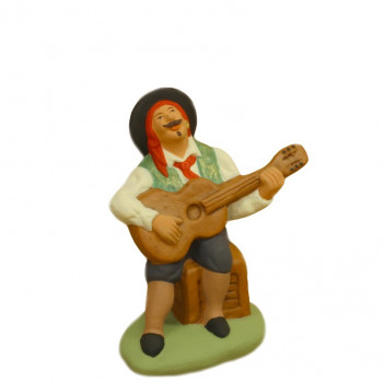 Santon Gitan jouant de la guitare 6-7 cm