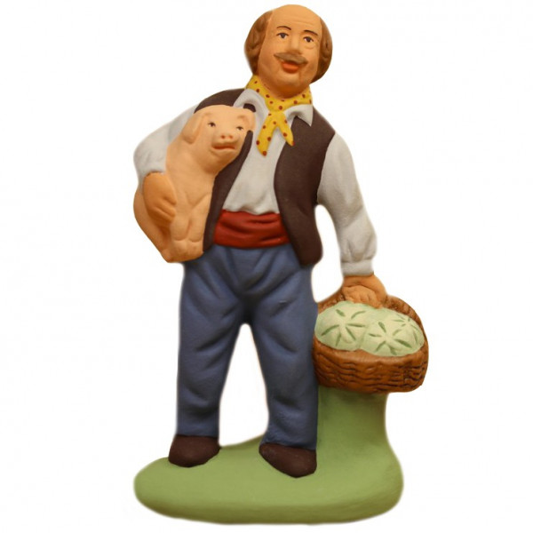 Santon Homme au cochon 6-7 cm Santon Homme au cochon 6-7 cm