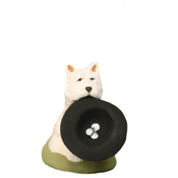 Santon Chien au chapeau 6-7 cm Santon Chien au chapeau 6-7 cm