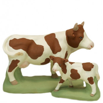 Vache tache marron 9 cm 